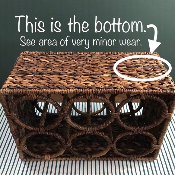 SOLD! Sturdy Boho Rattan Wine Rack - Picture 6 of 6
